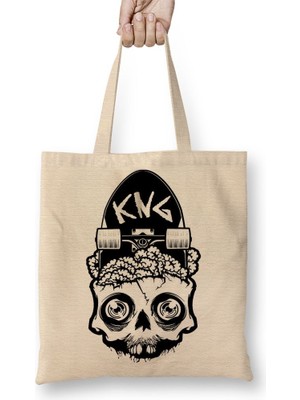 Baskı Dükkanı Skateboard Bez Çanta Uzun Saplı