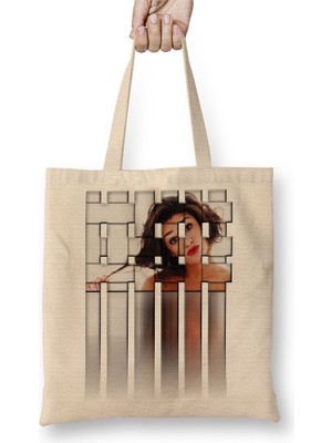 Baskı Dükkanı Lea Michele Bez Çanta Uzun Saplı