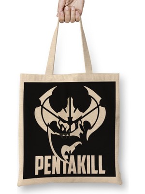 Baskı Dükkanı Pentakill Bez Çanta Uzun Saplı