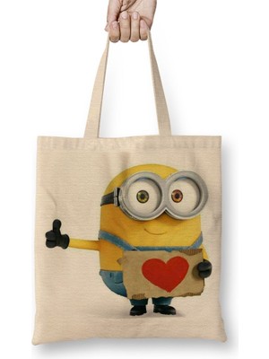 Baskı Dükkanı Minion Minions 03 Bez Çanta Uzun Saplı