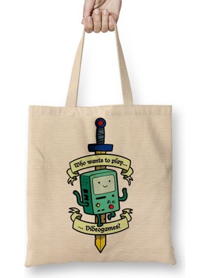 Baskı Dükkanı Bmo Game Bez Çanta Uzun Saplı