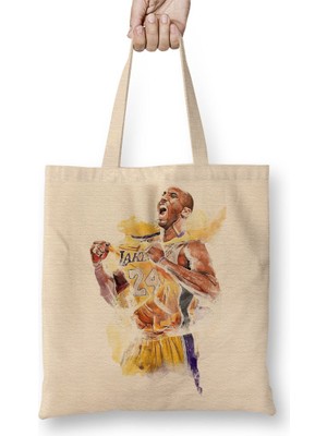Baskı Dükkanı Kobe Bryant Honors Bez Çanta Uzun Saplı