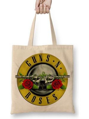 Baskı Dükkanı Guns N Roses 02 Bez Çanta Uzun Saplı