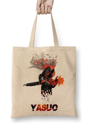 Baskı Dükkanı Yasuo League Of Legends Bez Çanta Uzun Saplı