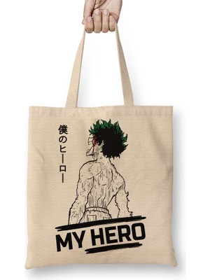 Baskı Dükkanı My Hero Midoriya Izuku Bez Çanta Uzun Saplı