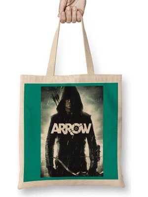 Baskı Dükkanı Arqueiro Verde Bez Çanta Uzun Saplı