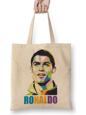 Baskı Dükkanı Ronaldo Bez Çanta Uzun Saplı