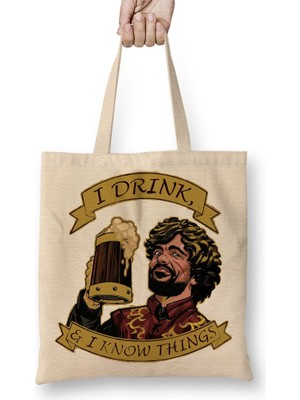 Baskı Dükkanı Tyrion Lannister Bez Çanta Uzun Saplı