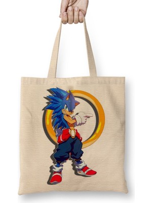 Baskı Dükkanı Sonic Young Bez Çanta Uzun Saplı