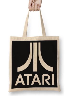 Baskı Dükkanı Atari Logo Oyun Game Over Bez Çanta Uzun Saplı