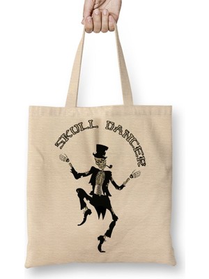 Baskı Dükkanı Caveira Dançarina Bez Çanta Uzun Saplı