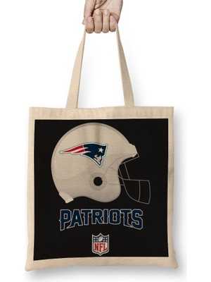 Baskı Dükkanı New England Patriots Bez Çanta Uzun Saplı