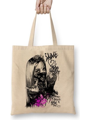 Baskı Dükkanı Obsena Bez Çanta Uzun Saplı