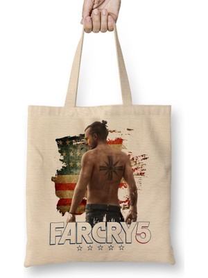 Baskı Dükkanı Far Cry 5 Joseph Seed Bez Çanta Uzun Saplı