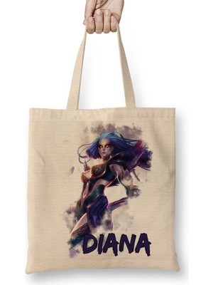 Baskı Dükkanı League Of Legends Diana Bez Çanta Uzun Saplı