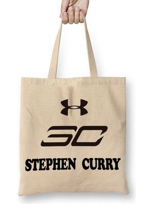 Baskı Dükkanı Stephen Curry Golden State Nba Bez Çanta Uzun Saplı