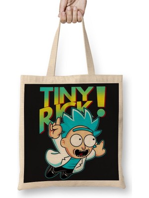 Baskı Dükkanı Rickzinho - Tiny Rick Rick E Morty 1 Bez Çanta Uzun Saplı