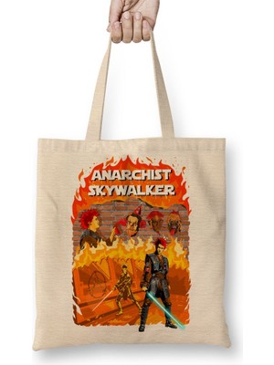 Baskı Dükkanı Anarchist Skywalker Star Wars Bez Çanta Uzun Saplı
