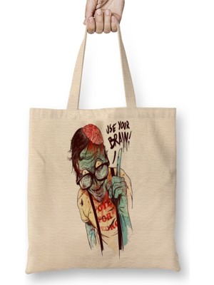Baskı Dükkanı Zumbi Urbano Bez Çanta Uzun Saplı