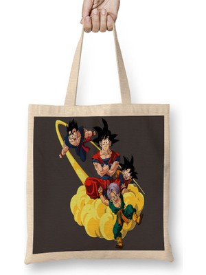 Baskı Dükkanı Son Goku Dragon Ball 2 Bez Çanta Uzun Saplı