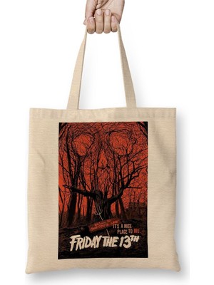 Baskı Dükkanı Sexta Feira 13 Bez Çanta Uzun Saplı