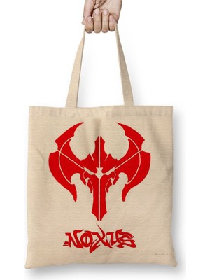Baskı Dükkanı League Of Legends Noxus Symbol Logo Bez Çanta Uzun Saplı