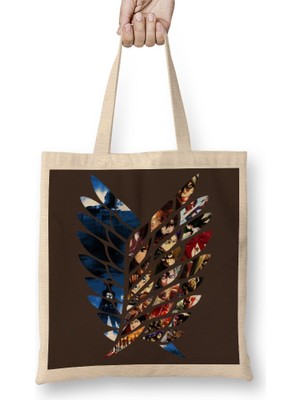 Baskı Dükkanı Attack On Titan Survey Corps Bez Çanta Uzun Saplı