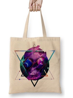 Baskı Dükkanı Caveira Universal Bez Çanta Uzun Saplı