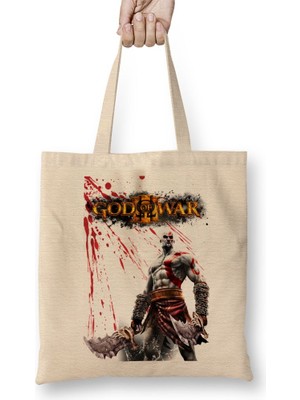 Baskı Dükkanı God Of War Bez Çanta Uzun Saplı
