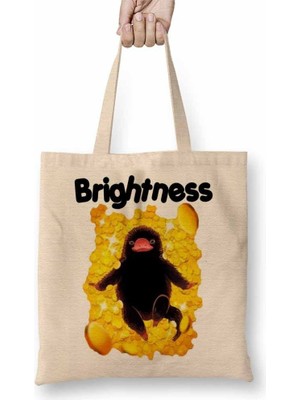 Baskı Dükkanı Brilho Animais Fantasticos Bez Çanta Uzun Saplı