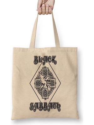 Baskı Dükkanı Black Sabat Bez Çanta Uzun Saplı