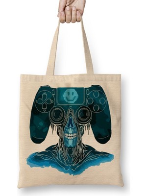 Baskı Dükkanı Alien Ps Bez Çanta Uzun Saplı