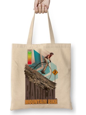 Baskı Dükkanı Radical Old Bicycle Bez Çanta Uzun Saplı