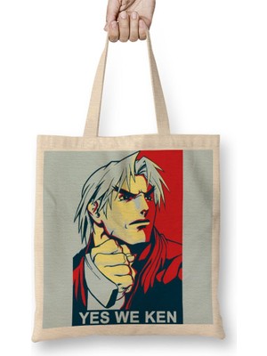 Baskı Dükkanı Yes We Ken Bez Çanta Uzun Saplı