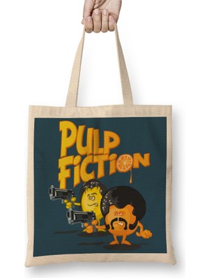 Baskı Dükkanı Pulp Fıctıon Bez Çanta Uzun Saplı