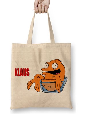 Baskı Dükkanı American Dad Klaus The Fish Bez Çanta Uzun Saplı