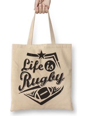 Baskı Dükkanı Lion Natureza Bez Çanta Uzun Saplı