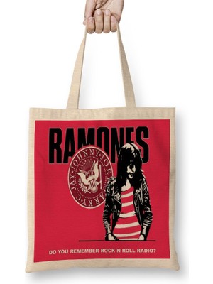 Baskı Dükkanı Ramones 5 Bez Çanta Uzun Saplı