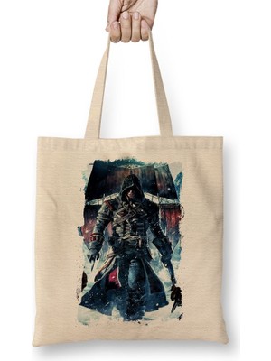 Baskı Dükkanı Assassins Creed Bez Çanta Uzun Saplı