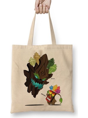 Baskı Dükkanı Maokai & Mascara Crash Bez Çanta Uzun Saplı