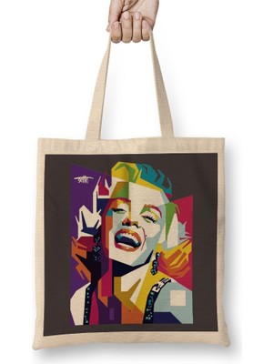Baskı Dükkanı Marilyn Monroe 6 Bez Çanta Uzun Saplı