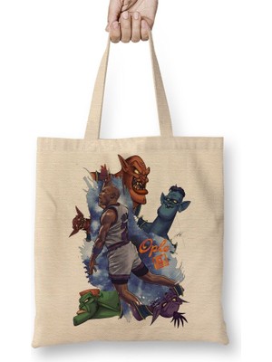 Baskı Dükkanı Ople Space Jam Bez Çanta Uzun Saplı