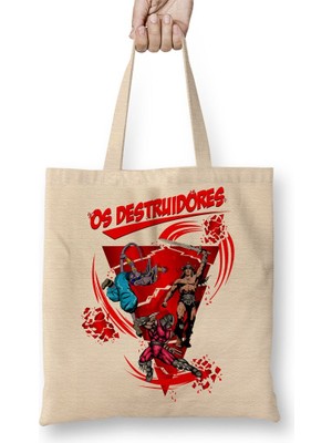 Baskı Dükkanı Os Destruidores Bez Çanta Uzun Saplı