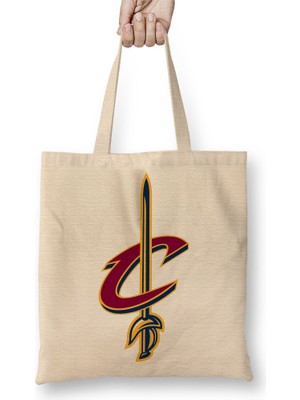 Baskı Dükkanı Cleveland Cavalier Bez Çanta Uzun Saplı