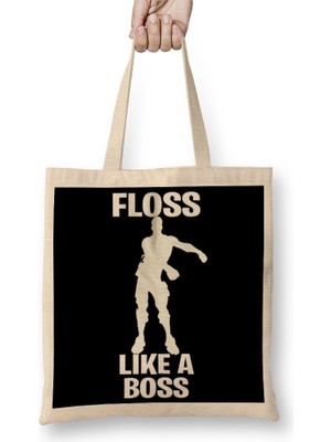Baskı Dükkanı Floss Lıke A Boss Bez Çanta Uzun Saplı