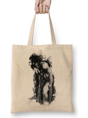 Baskı Dükkanı Volverine Multante Bez Çanta Uzun Saplı