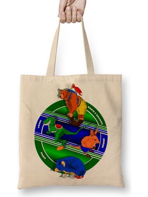 Baskı Dükkanı Mascotes Games Bez Çanta Uzun Saplı