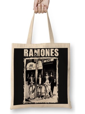 Baskı Dükkanı Ramones Bez Çanta Uzun Saplı