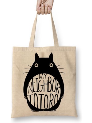 Baskı Dükkanı Meu Amigo Totoro Bez Çanta Uzun Saplı
