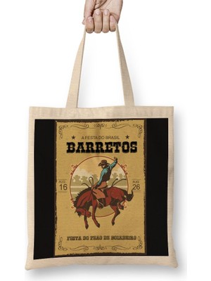 Baskı Dükkanı Festa De Barretos Sp Bez Çanta Uzun Saplı
